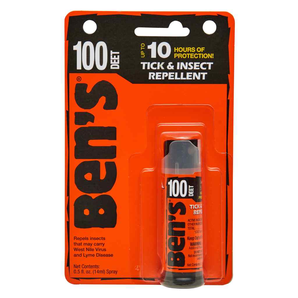 Ben's 100 Tick & Insect Repellent 0.5 oz. Mini Spray in packaging