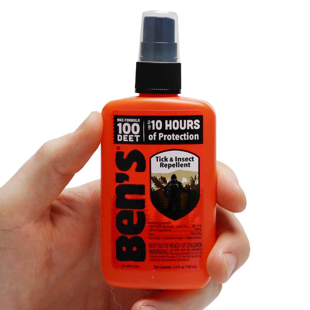 Ben's 100 Tick and Insect Repellent 3.4 oz. Pump Spray in hand