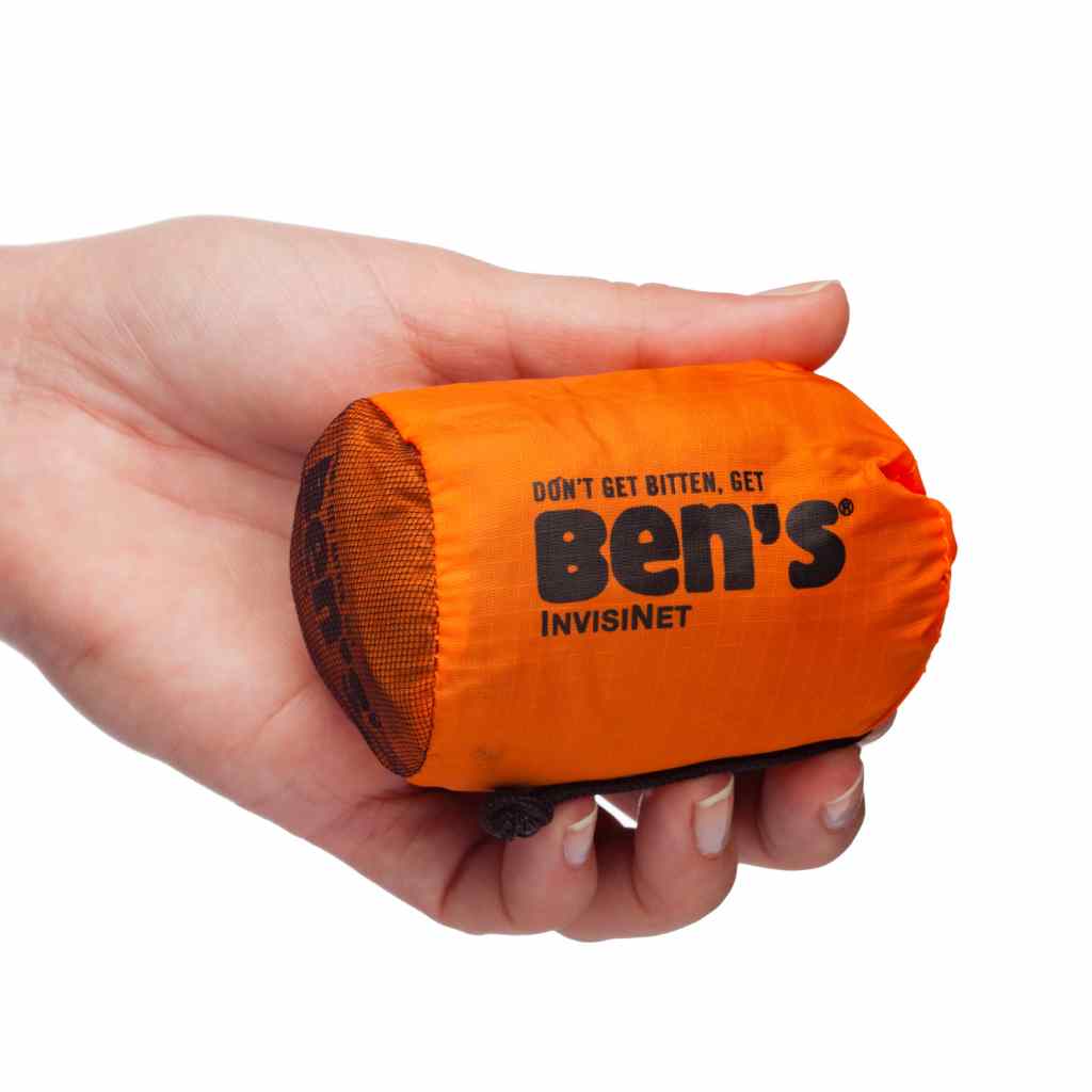 Ben's InvisiNet Head Net in sleeve in hand