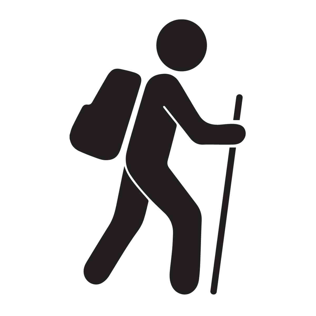 Hiking man icon